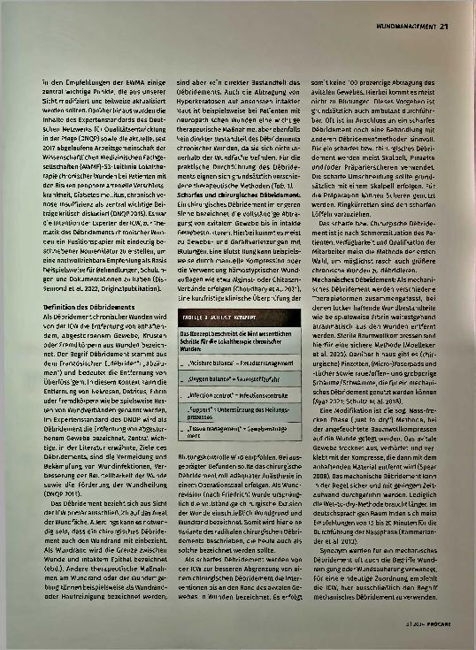 Vorschauseite 2: Debridement chronischer Wunden klar definiert
