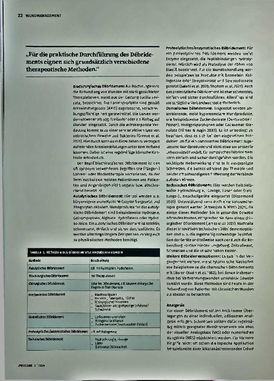 Vorschauseite 3: Debridement chronischer Wunden klar definiert