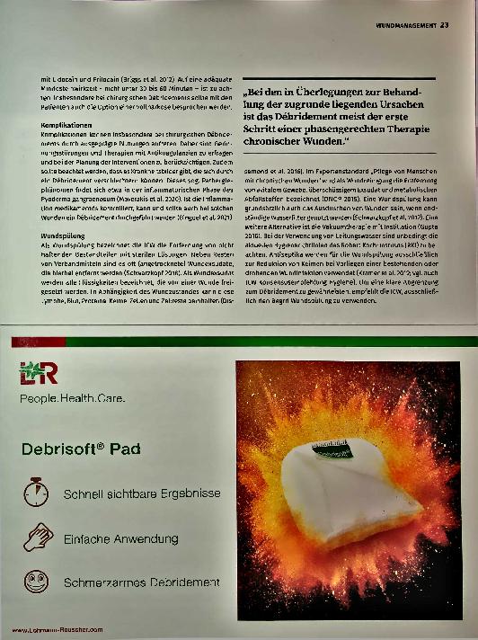 Vorschauseite 4: Debridement chronischer Wunden klar definiert