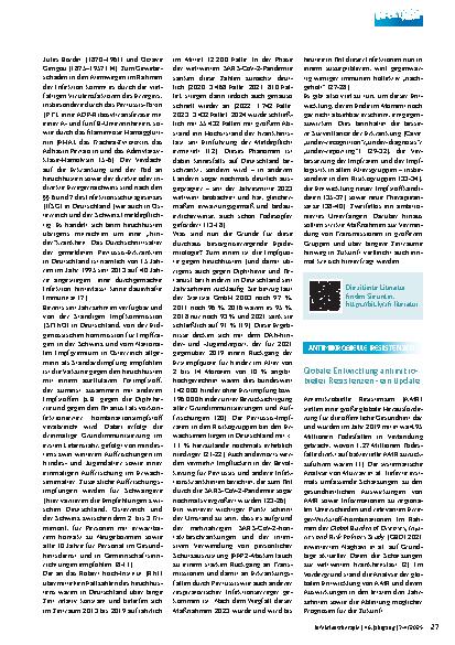 Vorschauseite 1: Globale Entwicklung antimikrobieller Resistenzen – ein Update