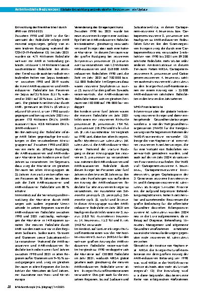 Vorschauseite 2: Globale Entwicklung antimikrobieller Resistenzen – ein Update