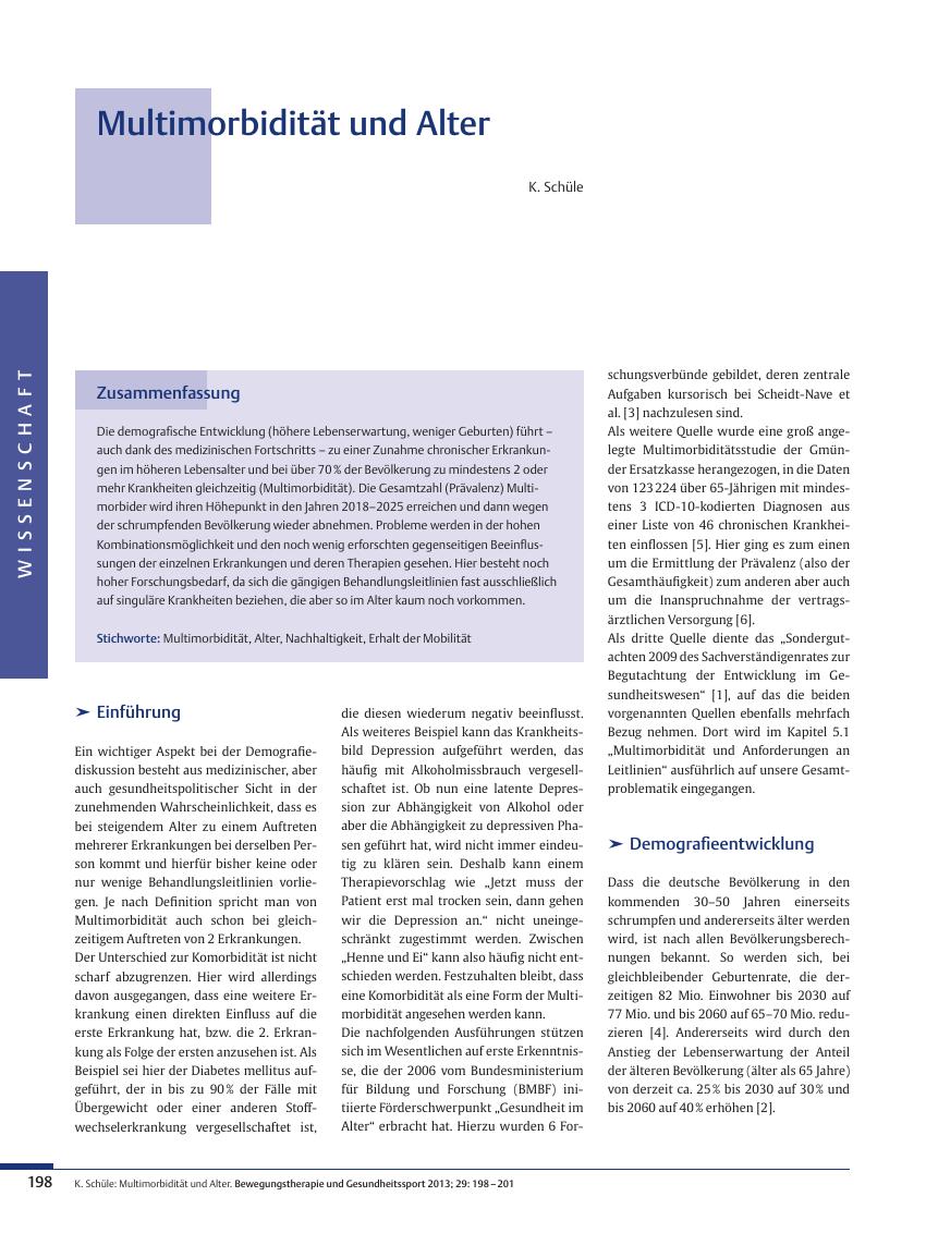 Vorschauseite 1: Multimorbidität und Alter