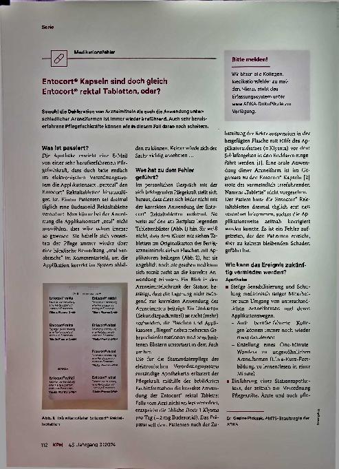 Vorschauseite 1: Entocort® Kapseln sind doch gleich Entocort® rektale Tabletten, oder?