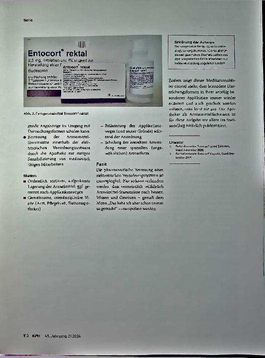 Vorschauseite 2: Entocort® Kapseln sind doch gleich Entocort® rektale Tabletten, oder?