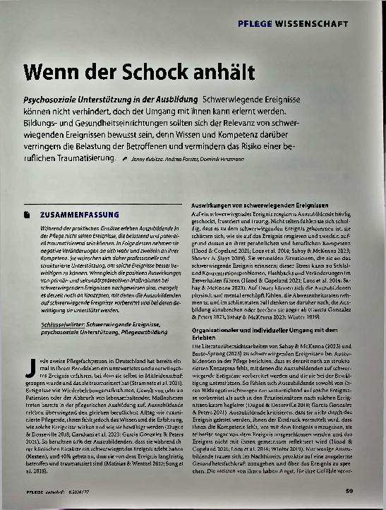 Vorschauseite 1: Wenn der Schock anhält