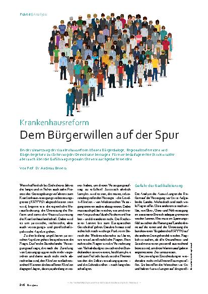 Vorschauseite 1: Krankenhausreform Dem Bürgerwillen auf der Spur