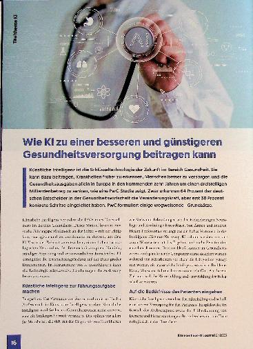 Vorschauseite 1: Wie Kl zu einer besserem und günstigeren Gesundheitsversorgung beitragen kann