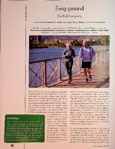 Vorschauseite 1: Ewig gesund Der Kult Longevity