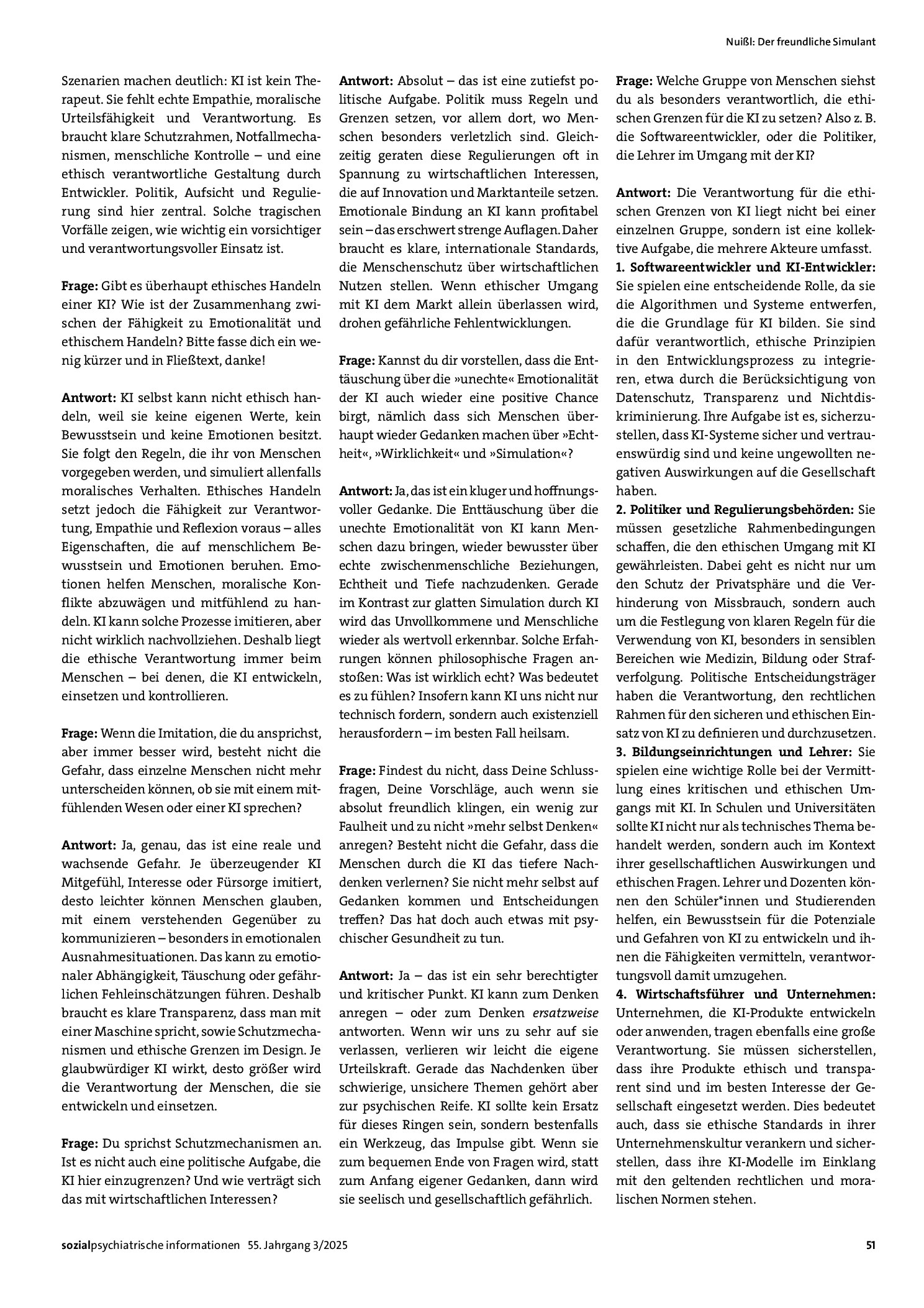 Vorschauseite 2: Der freundliche Simulant. Fragen an die KI