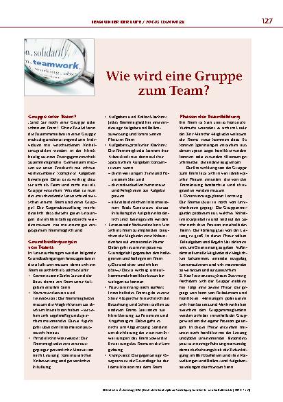 Vorschauseite 1: Wie wird eine Gruppe zum Team?