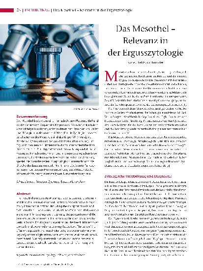 Vorschauseite 1: Das Mesothel – Relevanz in der Ergusszytologie