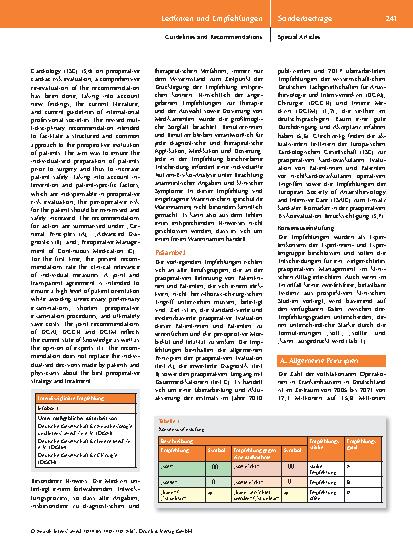 Vorschauseite 2: Präoperative Evaluation erwachsener Patientinnen und Patienten vor elektiven, nicht herz-thoraxchirurgischen Eingriffen.
