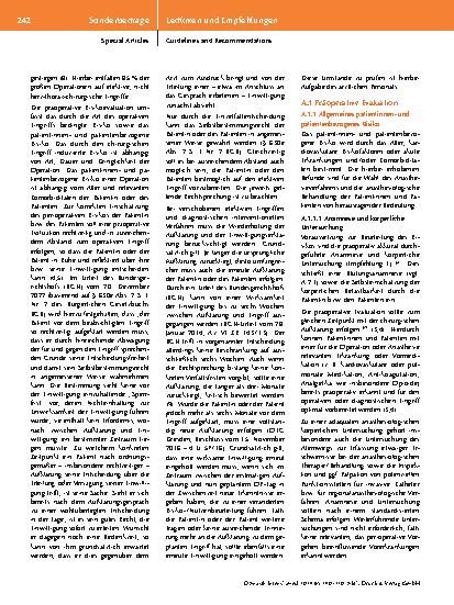Vorschauseite 3: Präoperative Evaluation erwachsener Patientinnen und Patienten vor elektiven, nicht herz-thoraxchirurgischen Eingriffen.