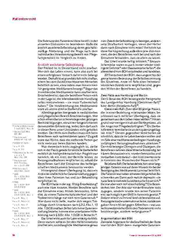 Vorschauseite 2: Der Wille zählt – aktuelle Sterbehilfe-Rechtsprechung von BGH und BVerfG