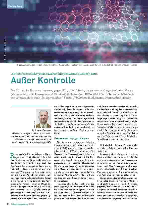 Vorschauseite 1: Wie ein Prozessleitsystem falsche Informationen aufsitzen kann. Außer Kontrolle.