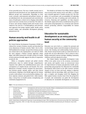 Vorschauseite 2: Wie Systeme des lebenslangen Lernens für die menschliche Sicherheit, Menschen und Gemeinschaften dazu befähigen können, global zu denken und lokal zu handeln