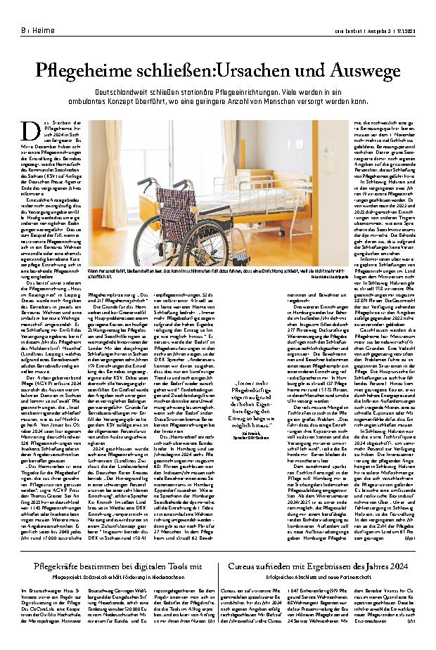 Vorschauseite 1: Pflegeheime schließen: Ursachen und Auswege