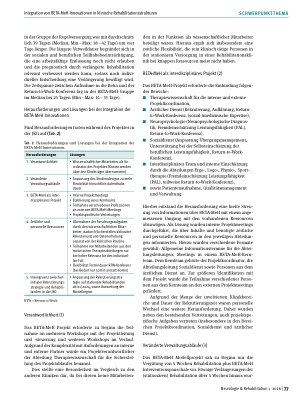 Vorschauseite 5: Integration von BETA-MeH-Innovationen in klinische Rehabilitationsstrukturen