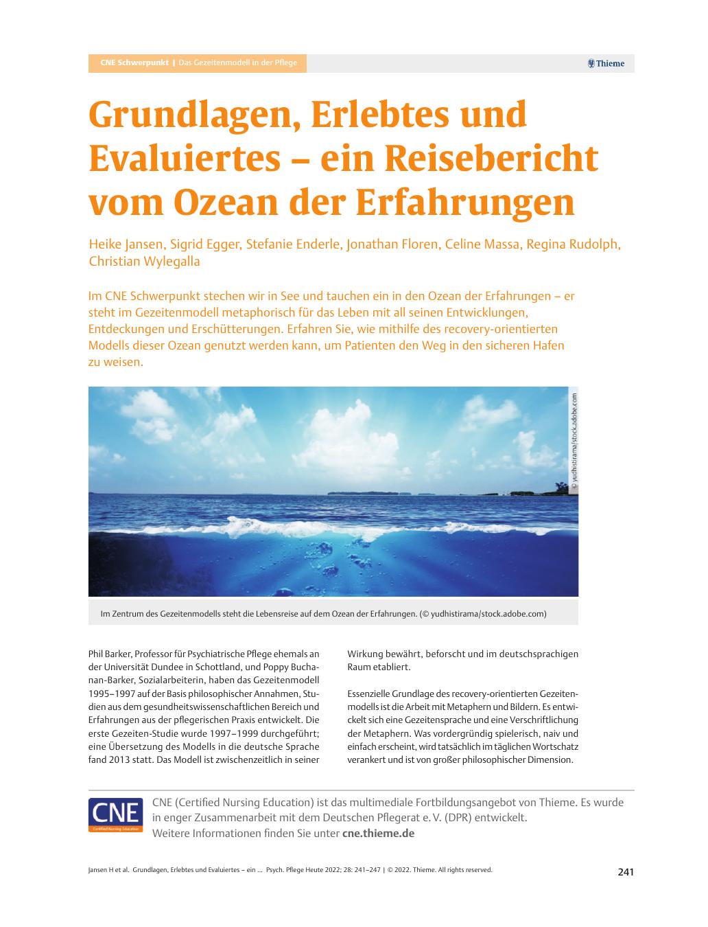 Vorschauseite 1: Grundlagen, Erlebtes und Evaluiertes – ein Reisebericht vom Ozean der Erfahrungen