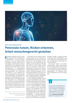 Vorschauseite 1: KI im Gesundheitswesen Potenziale nutzen, Risiken erkennen, Arbeit menschengerecht gestalten