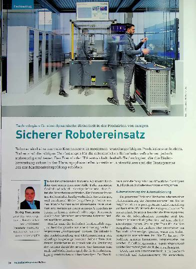 Vorschauseite 1: Technologien für eine dynamische Sicherheit in der Produktion von morgen Sicherer Robotereinsatz