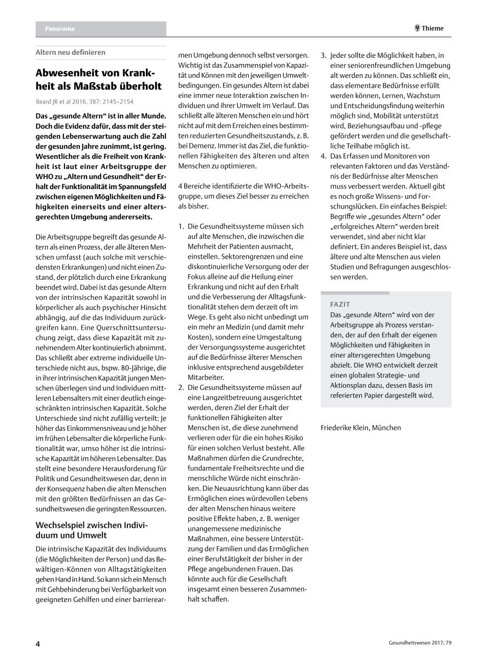 Vorschauseite 1: Abwesenheit von Krankheit als Maßstab überholt