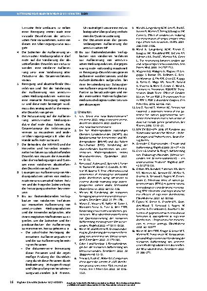 Vorschauseite 4: Zur Aufbereitung semikritischer Medizinprodukte: Ein Appell zur medizinischen Vernunft