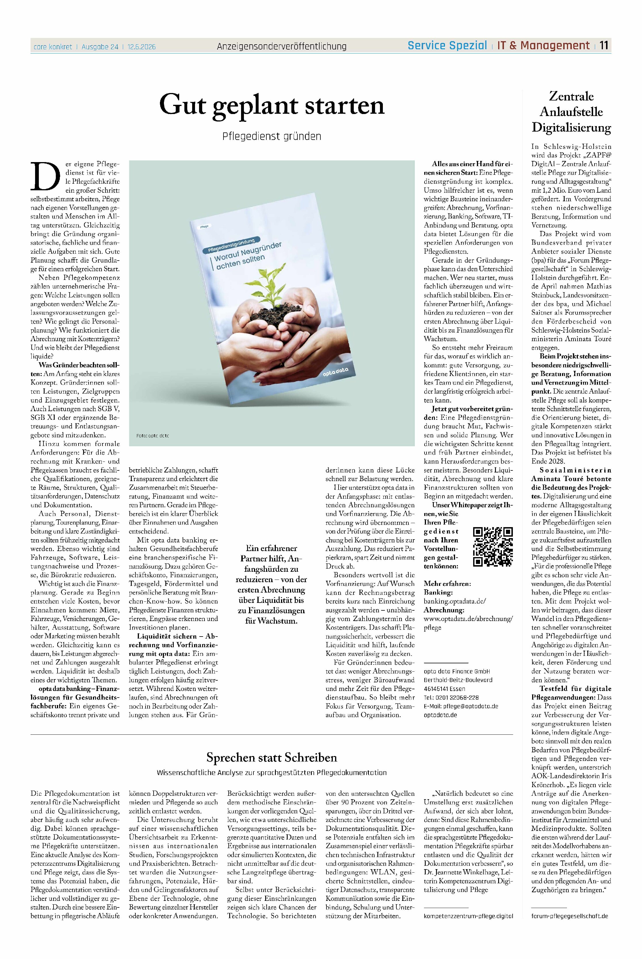 Vorschauseite 1: Gut geplant starten Pflegedienst gründen
