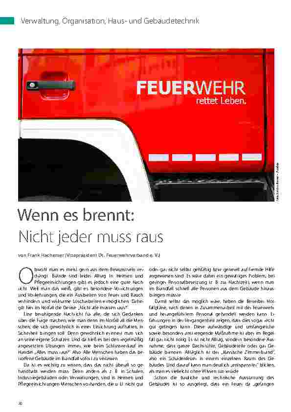 Vorschauseite 1: Wenn es brennt: Nicht jeder muss raus.