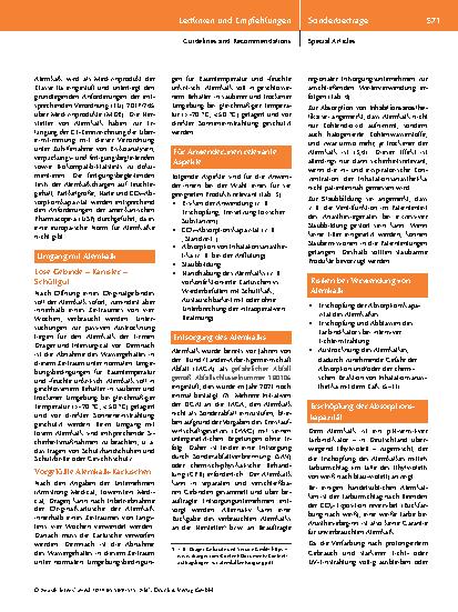 Vorschauseite 3: Atemkalk: Hinweise zu korrektem Umgang und fachgerechter Nutzung in Rückatemsytemen*