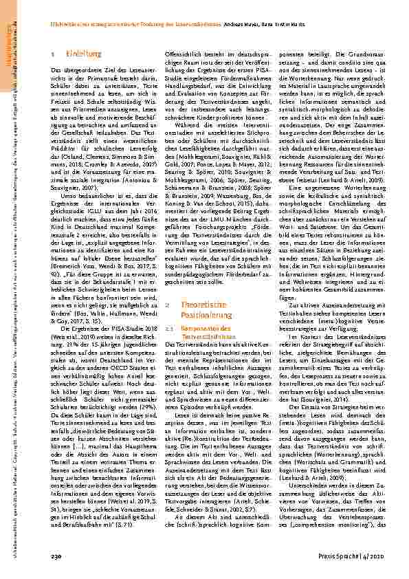 Vorschauseite 2: Effektivität einer strategieorientierten Förderung des Leseverständnisses bei Schülern mit sonderpädagogischem Förderbedarf.