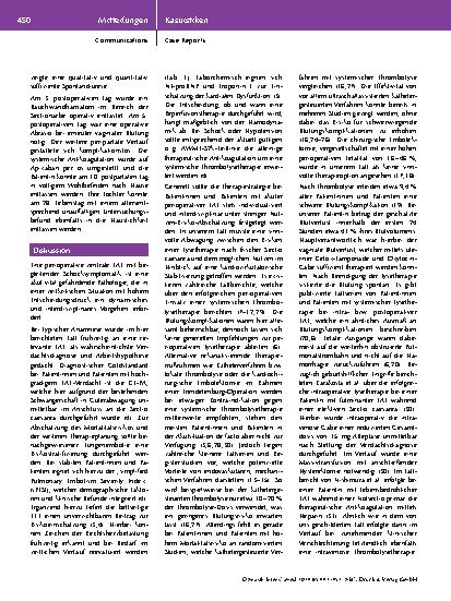 Vorschauseite 4: Postpartale Thrombolysetherapie bei zentraler Lungenarterienembolie