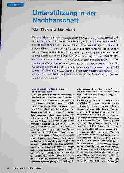 Vorschauseite 1: Unterstützung in der Nachbarschaft: Wie hilft sie alten Menschen?