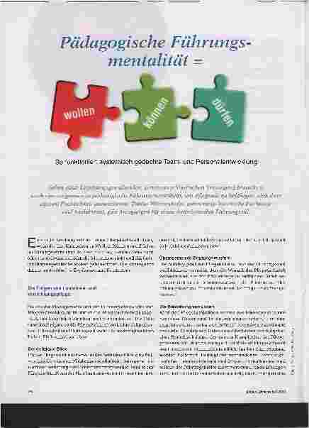 Vorschauseite 1: Pädagogische Führungsmentalität = wollen, können, dürfen. So funktioniert systemisch gedachte Teamund Personalentwicklung