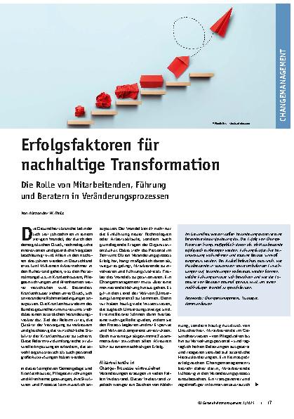 Vorschauseite 1: Erfolgsfaktoren für nachhaltige Transformation