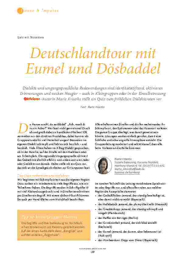 Vorschauseite 1: Deutschlandtour mit Eumel und Dösbaddel