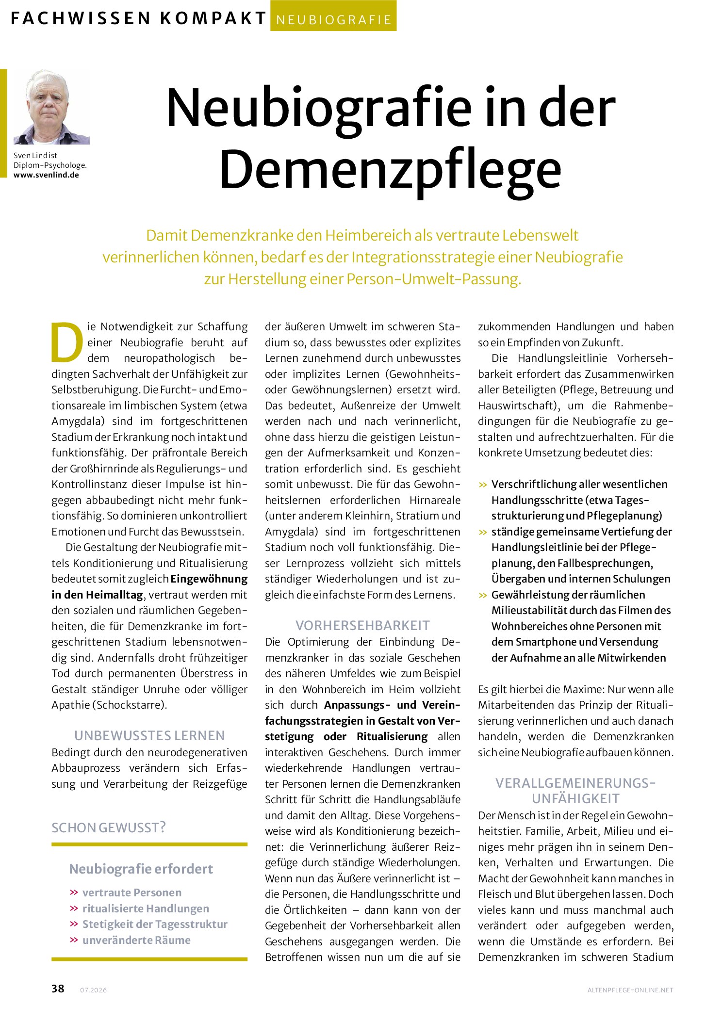 Vorschauseite 1: Neubiografie in der Demenzpflege