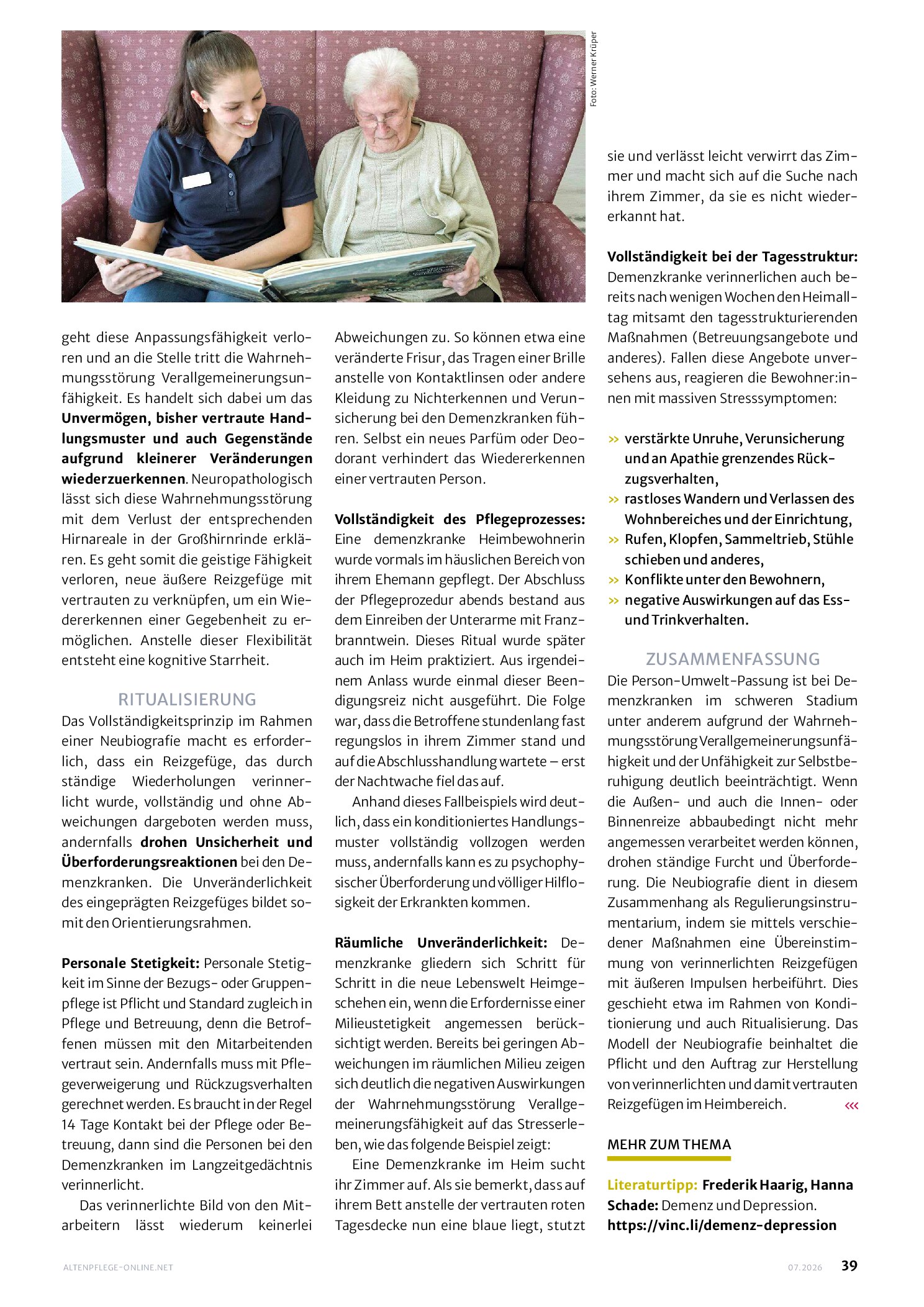 Vorschauseite 2: Neubiografie in der Demenzpflege