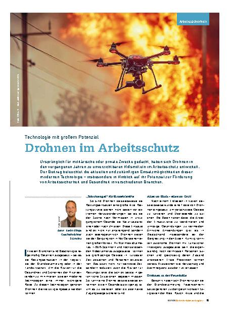 Vorschauseite 1: Technologie mit großem Potenzial Drohnen im Arbeitsschutz