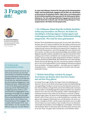 Vorschauseite 1: 3 Fragen an: Dr. med. Erich Fellmann