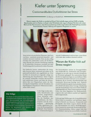 Vorschauseite 1: Kiefer unter Spannung Craniomandibuläre Dysfunktionen bei Stress