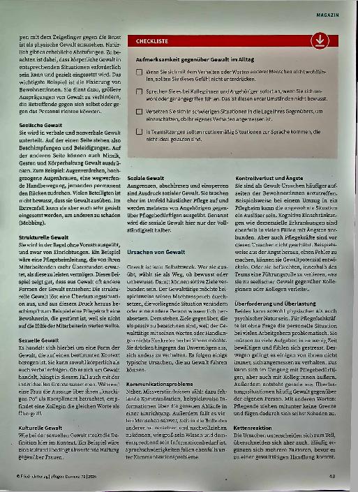Vorschauseite 2: Gewalt - Was ist das eigentlich? Sensibilität für die Grenzen entwickeln