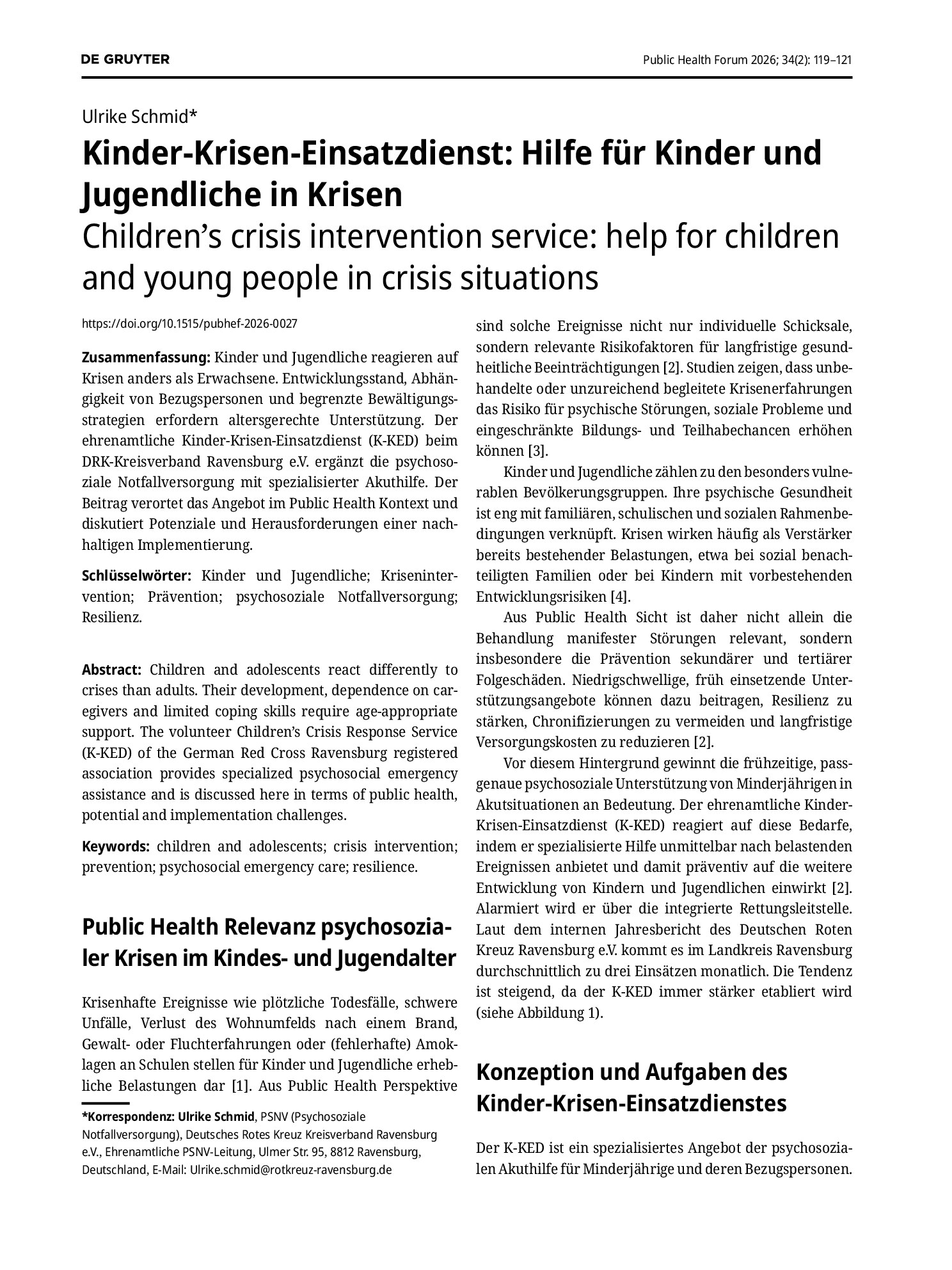 Vorschauseite 1: Kinder-Krisen-Einsatzdienst: Hilfe für Kinder und Jugendliche in Krisen
