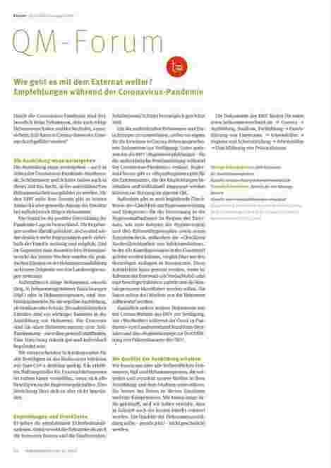 Vorschauseite 1: Wie geht es mit dem Externat weiter? - Empfehlungen während der Coronavirus-Pandemie