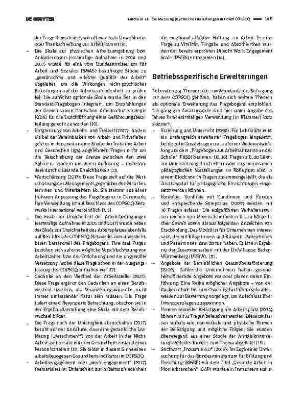 Vorschauseite 3: Die Messung psychischer Belastungen mit dem COPSOQ