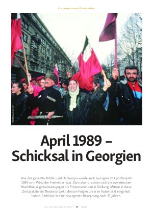 Vorschauseite 1: April 1989 – Schicksal in Georgien