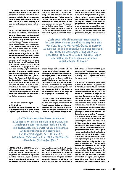 Vorschauseite 2: Berichtswesen im OP-Management Durch Transparenz zur Effizienz