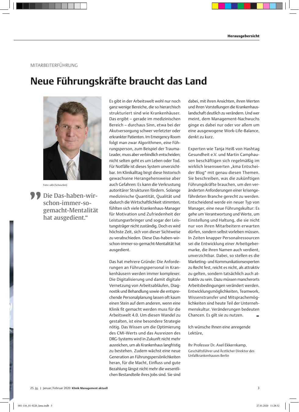 Vorschauseite 1: MITARBEITERFÜHRUNG: Neue Führungskräfte braucht das Land