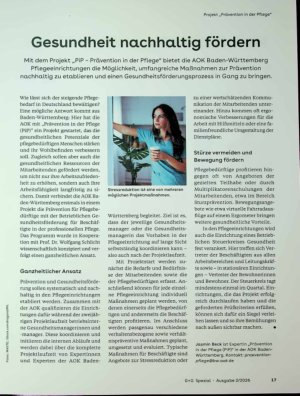 Vorschauseite 1: Gesundheit nachhaltig fördern