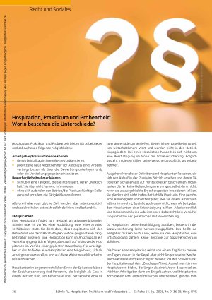 Vorschauseite 1: Hospitation, Praktikum und Probearbeit: Worin bestehen die Unterschiede?